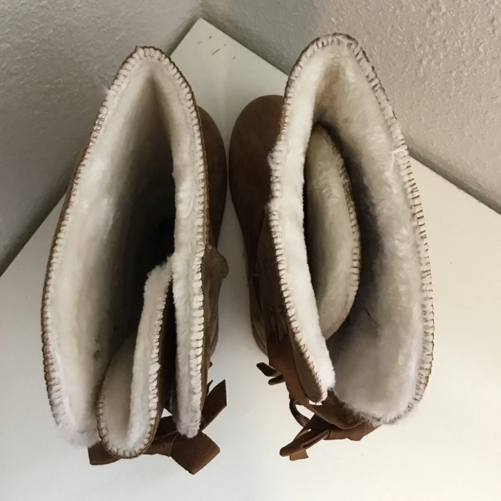 Chestnut Suede-Look Tall Winter Boots - Women